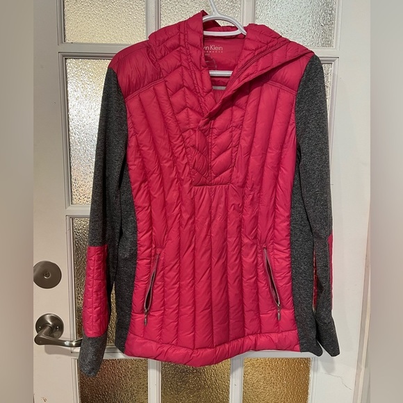 Calvin Klein Performance Jackets & Blazers - Calvin Klein Performance Down puffer Pullover Jacket Hot Pink & Grey LARGE